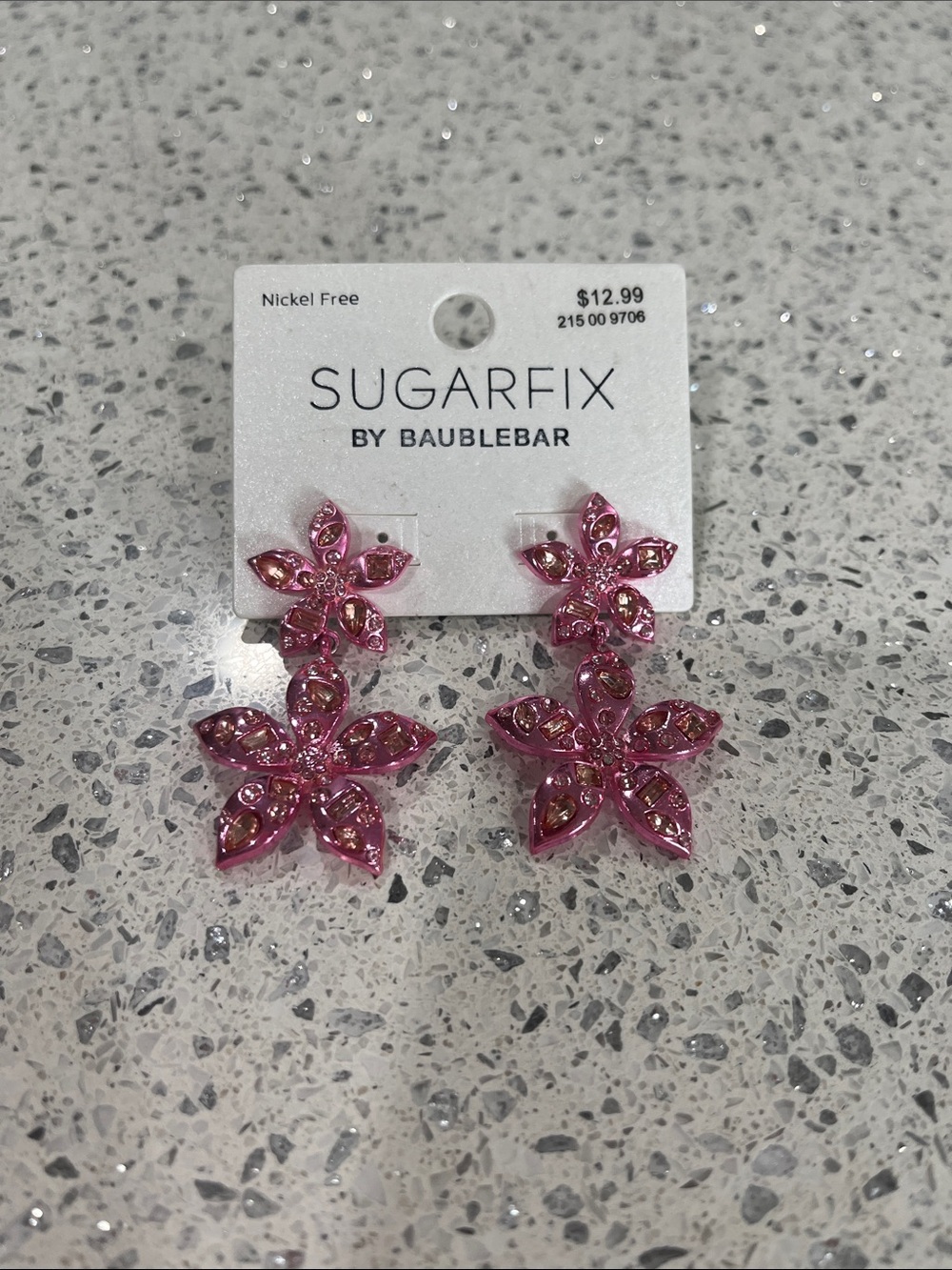 SugarFix by BaubleBar Pink Floral Statement Earrings